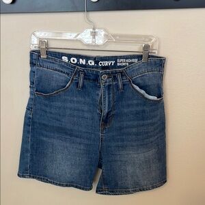 Curvy Super High Rise Denim Shorts